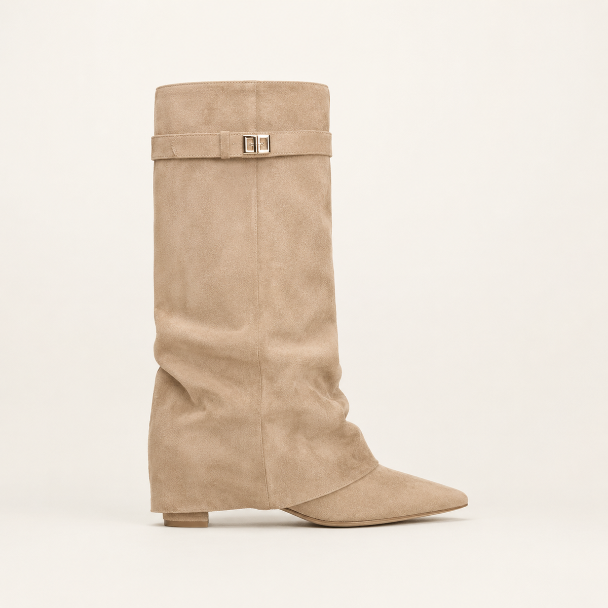 Bottes à bout pointu et talon compensé pour femmes