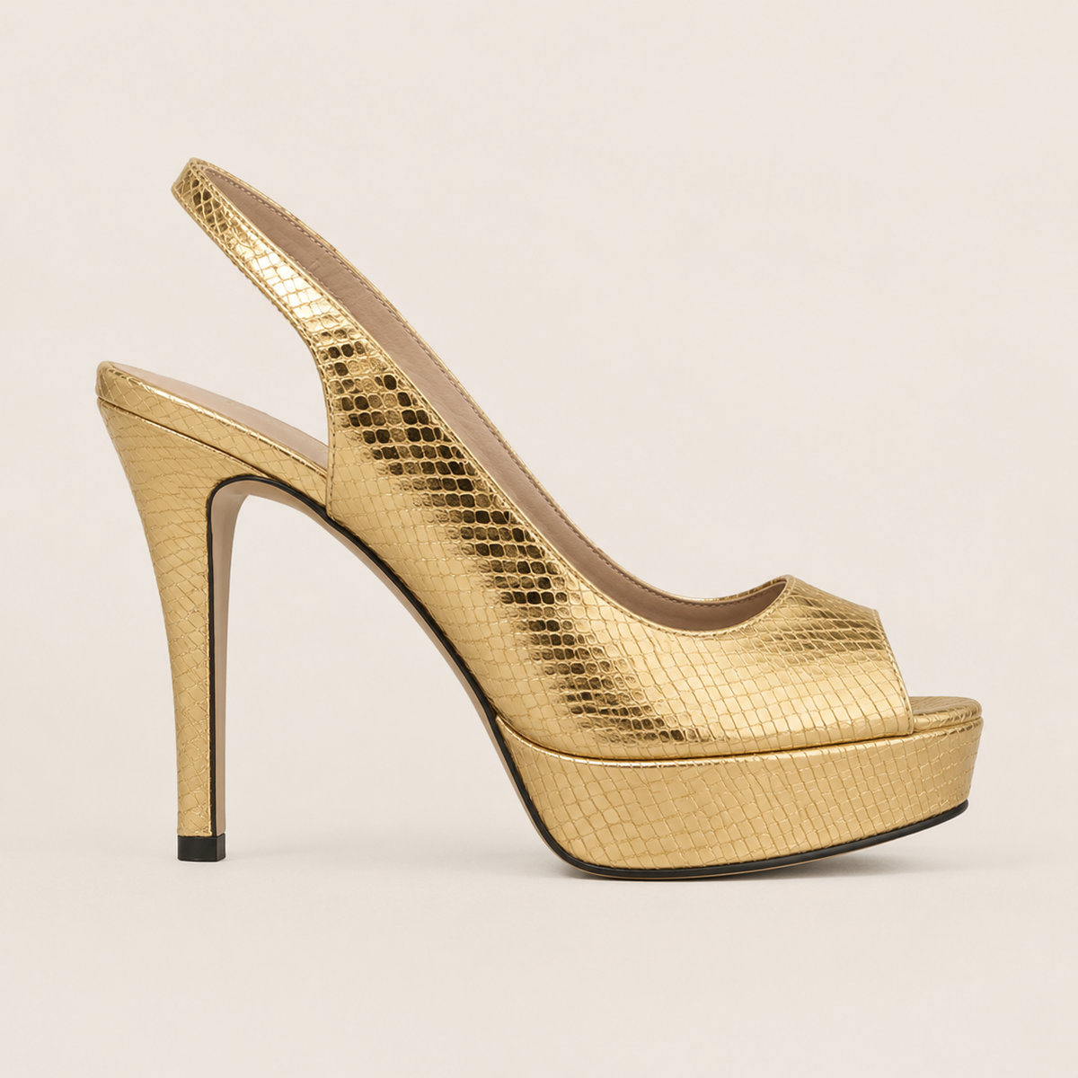 Escarpins femme, nouveaux talons hauts à plateforme de 14 cm, sandales sexy dorées et argentées à motif crocodile, bout ouvert, style gladiateur, chaussures de soirée pour femme
