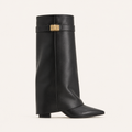 Bottes à bout pointu et talon compensé pour femmes