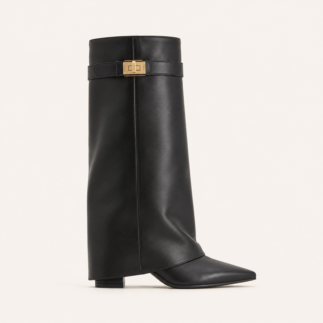 Bottes à bout pointu et talon compensé pour femmes
